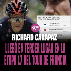 RICHARD CARAPAZ LLEGÓ EN TERCER LUGAR EN LA ETAPA 17 DEL TOUR DE FRANCIA